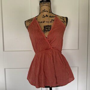 Moa Moa Coral Lace Trim Tank Top, Size M